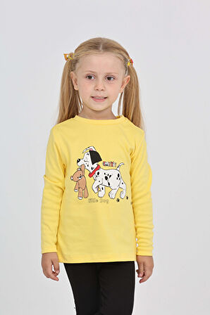 Toontoy Kız Çocuk Köpekli Ayı Baskılı Sweatshirt