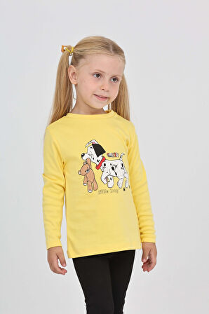 Toontoy Kız Çocuk Köpekli Ayı Baskılı Sweatshirt