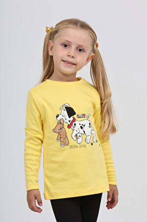 Toontoy Kız Çocuk Köpekli Ayı Baskılı Sweatshirt