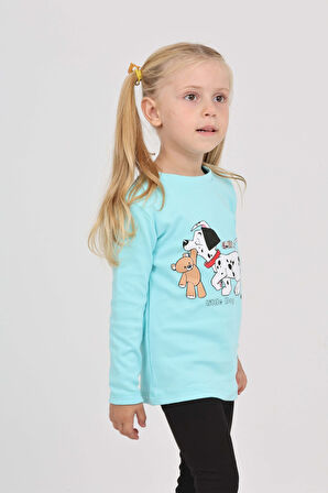 Toontoy Kız Çocuk Köpekli Ayı Baskılı Sweatshirt