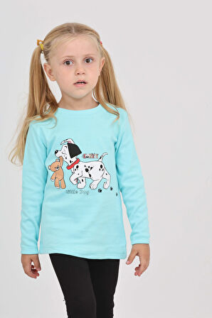 Toontoy Kız Çocuk Köpekli Ayı Baskılı Sweatshirt