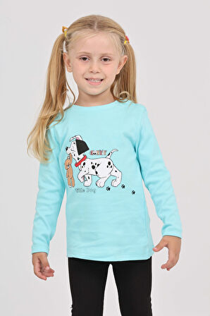 Toontoy Kız Çocuk Köpekli Ayı Baskılı Sweatshirt