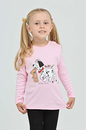 Toontoy Kız Çocuk Köpekli Ayı Baskılı Sweatshirt