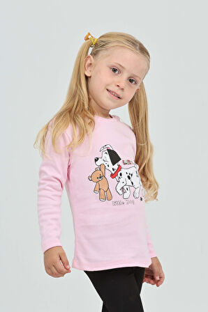 Toontoy Kız Çocuk Köpekli Ayı Baskılı Sweatshirt