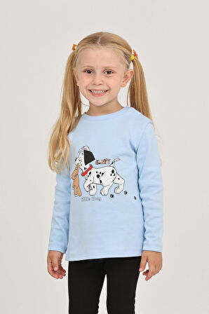 Toontoy Kız Çocuk Köpekli Ayı Baskılı Sweatshirt