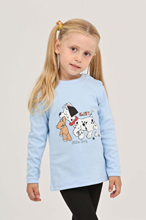 Toontoy Kız Çocuk Köpekli Ayı Baskılı Sweatshirt