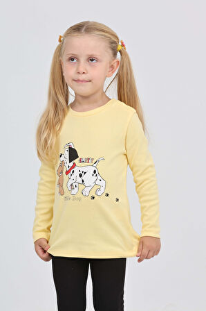 Toontoy Kız Çocuk Köpekli Ayı Baskılı Sweatshirt