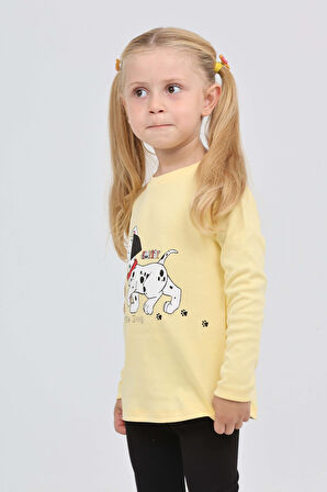 Toontoy Kız Çocuk Köpekli Ayı Baskılı Sweatshirt
