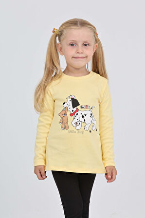 Toontoy Kız Çocuk Köpekli Ayı Baskılı Sweatshirt