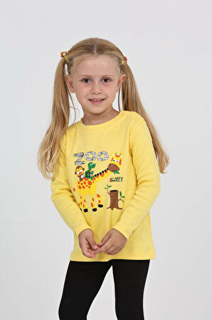 Toontoy Kız Çocuk Zürafa Baskılı Sweatshirt