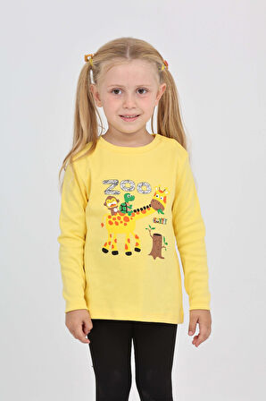 Toontoy Kız Çocuk Zürafa Baskılı Sweatshirt