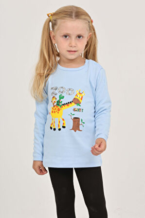 Toontoy Kız Çocuk Zürafa Baskılı Sweatshirt