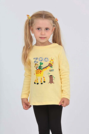Toontoy Kız Çocuk Zürafa Baskılı Sweatshirt