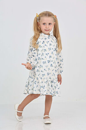 Toontoy Kız Çocuk Çiçek Desenli Elbise