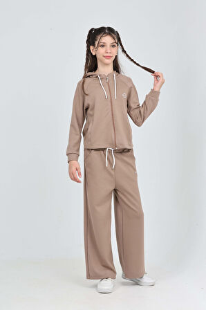 Toontoy Kız Çocuk Minimalizm Baskılı Eşofman Takım