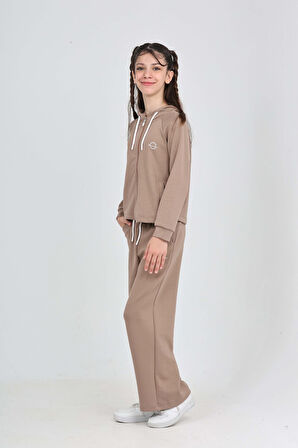 Toontoy Kız Çocuk Minimalizm Baskılı Eşofman Takım