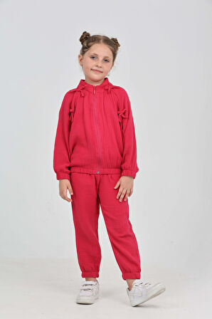 Toontoy Kız Çocuk Fiyonk Detaylı Eşofman Takım