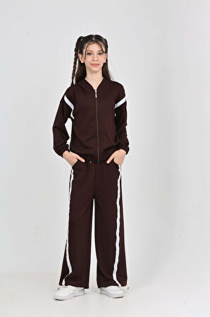 Toontoy Kız Çocuk Şerit Detaylı Eşofman Takım