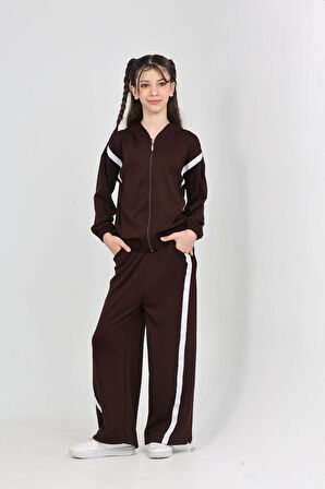 Toontoy Kız Çocuk Şerit Detaylı Eşofman Takım