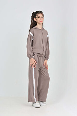 Toontoy Kız Çocuk Şerit Detaylı Eşofman Takım