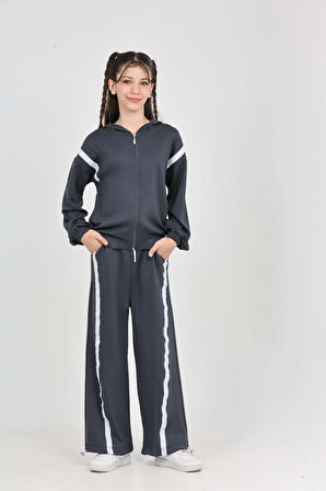 Toontoy Kız Çocuk Şerit Detaylı Eşofman Takım