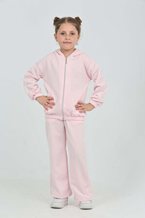 Toontoy Kız Çocuk Çizgili Eşofman Takım