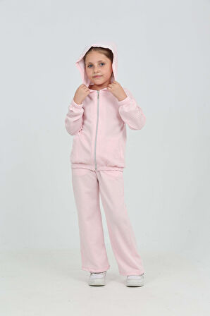 Toontoy Kız Çocuk Çizgili Eşofman Takım