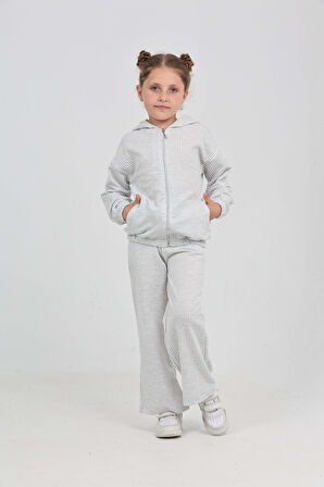 Toontoy Kız Çocuk Çizgili Eşofman Takım