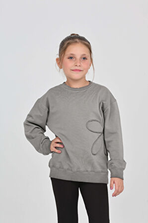 Toontoy Kız Çocuk Çiçek Nakışlı Sweatshirt