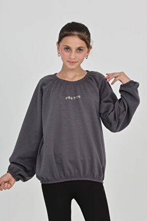 Toontoy Kız Çocuk Pretty Baskılı Sweatshirt