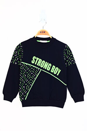 Toontoy Erkek Çocuk Strong Boy Baskılı Sweatshirt