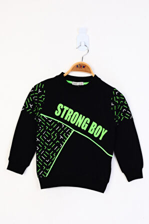 Toontoy Erkek Çocuk Strong Boy Baskılı Sweatshirt