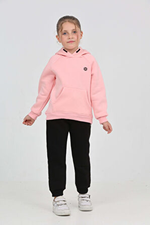 Toontoy Kız Çocuk Garni Nakışlı Eşofman Takım