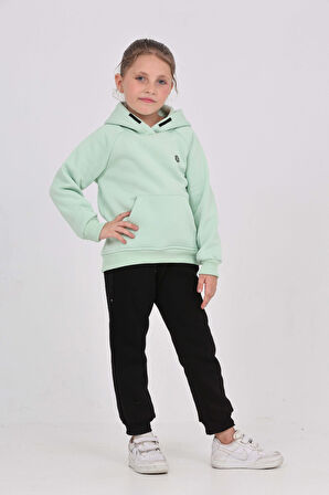 Toontoy Kız Çocuk Garni Nakışlı Eşofman Takım