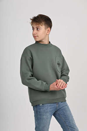 Toontoy Erkek Çocuk Cep Skate Baskılı Sweatshirt
