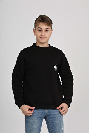 Toontoy Erkek Çocuk Cep Skate Baskılı Sweatshirt