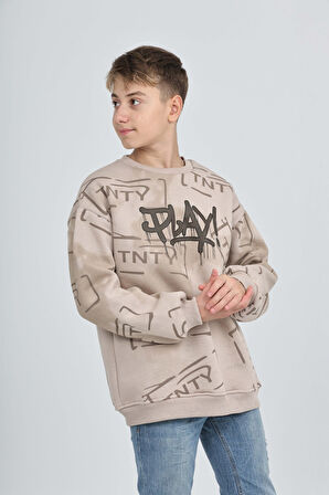 Toontoy Erkek Çocuk Play Baskılı Sweatshirt