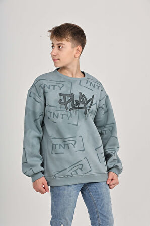 Toontoy Erkek Çocuk Play Baskılı Sweatshirt