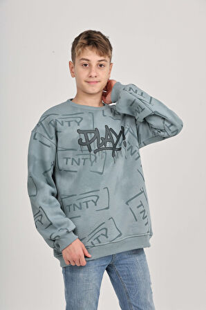 Toontoy Erkek Çocuk Play Baskılı Sweatshirt