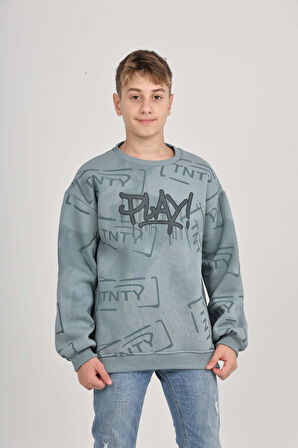 Toontoy Erkek Çocuk Play Baskılı Sweatshirt