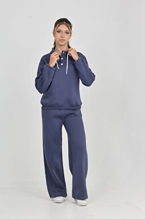 Toontoy Kız Çocuk Yaka Çıtçıtlı Eşofman Takım