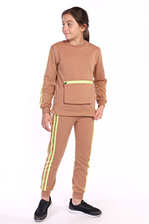 Toontoy Kız Çocuk Garni Detaylı Eşofman Takım