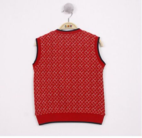 Toontoy Erkek Çocuk Kareli İki İplik Kumaş Okul Süveter