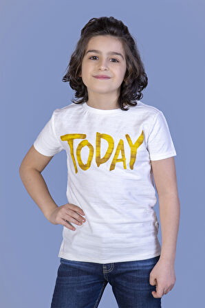 Toontoy Erkek Çocuk Örgü Kumaş Detaylı Today Baskılı Tişört