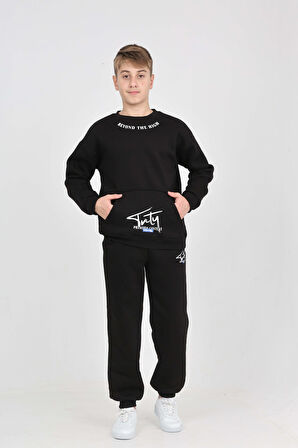 Toontoy Erkek Çocuk Yaka Baskılı Eşofman Takım