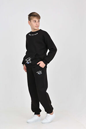 Toontoy Erkek Çocuk Yaka Baskılı Eşofman Takım