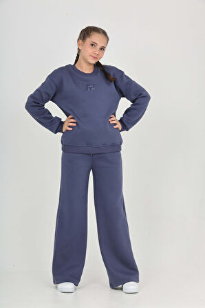 Toontoy Kız Çocuk Tonsürton Nakışlı Eşofman Takım