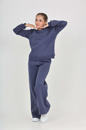 Toontoy Kız Çocuk Tonsürton Nakışlı Eşofman Takım