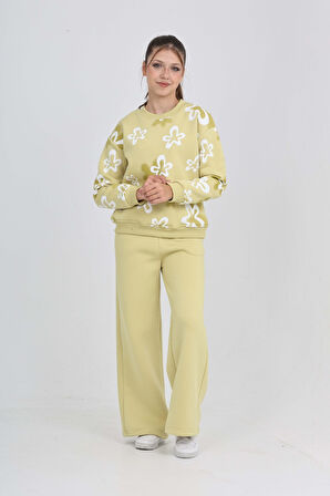 Toontoy Kız Çocuk Çiçek Baskılı Eşofman Takım