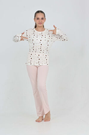 Toontoy Kız Çocuk Karma Baskılı Pijama Takım